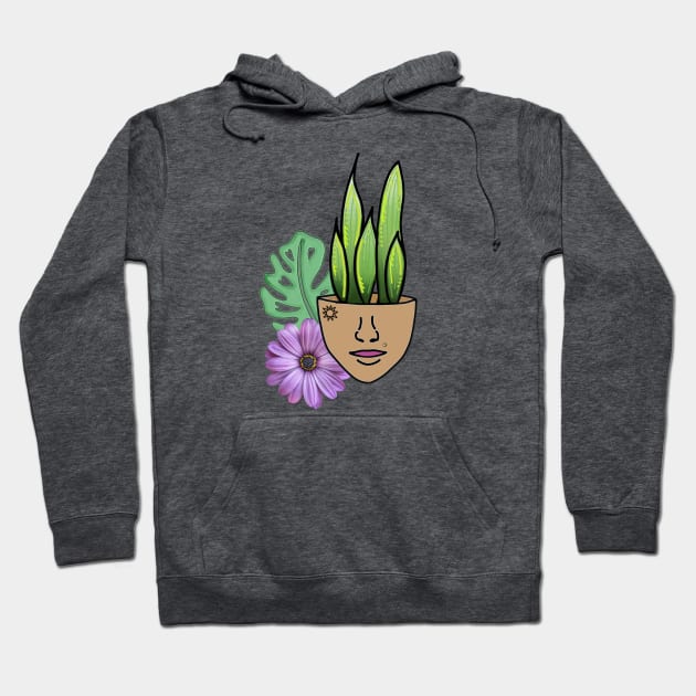 Surreal Sansevieria, Snake Plant & Swiss Cheese Leaf Hoodie by Tenpmcreations